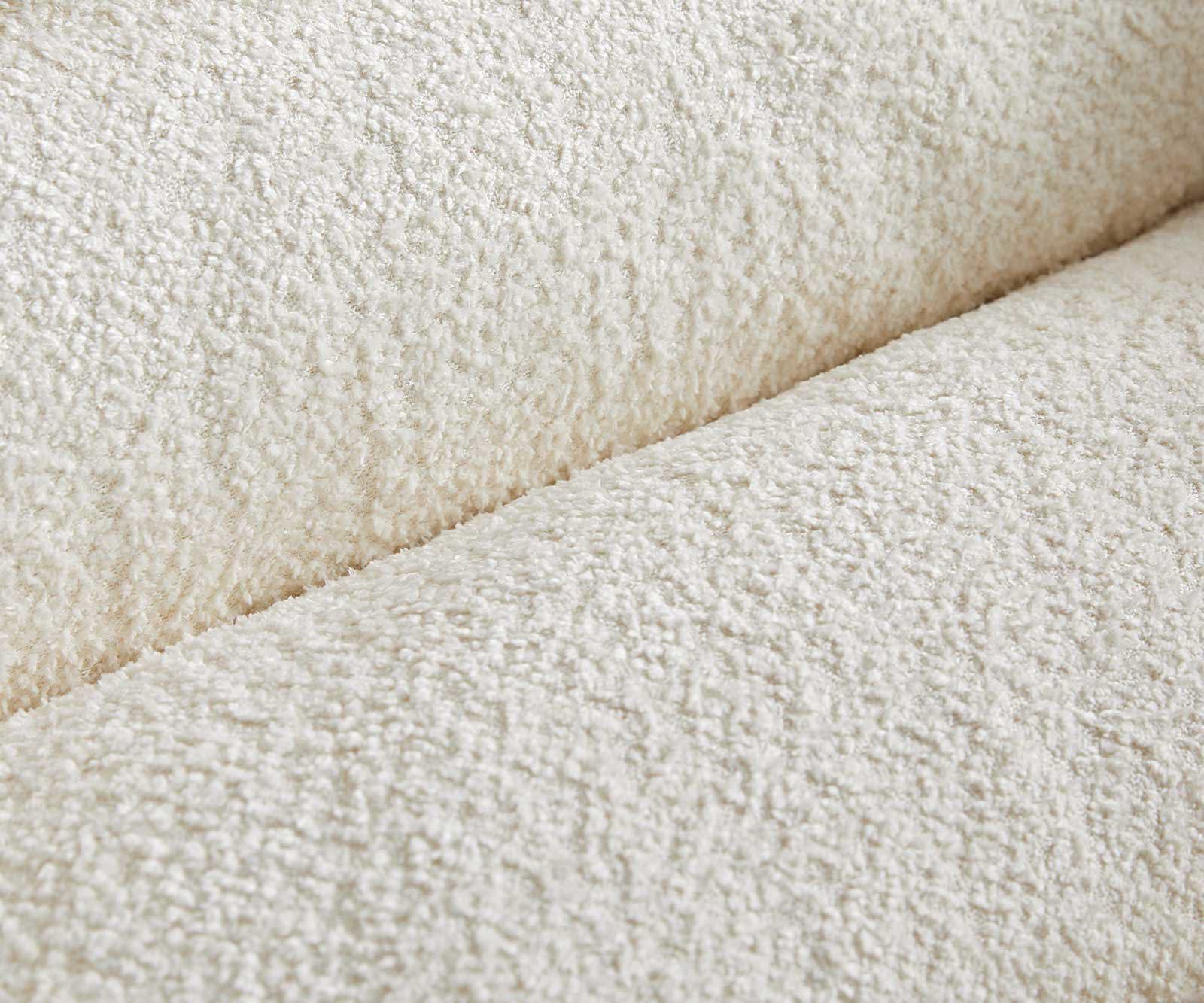 Chaise-de-salle-à-manger Heira-Flex avec accoudoirs bouclé blanc 4 pieds coniques noir ressorts ensachés 2